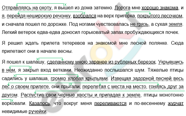 Диктант по русскому языку 7 класс Отправляясь на охоту, я вышел из дома затемно