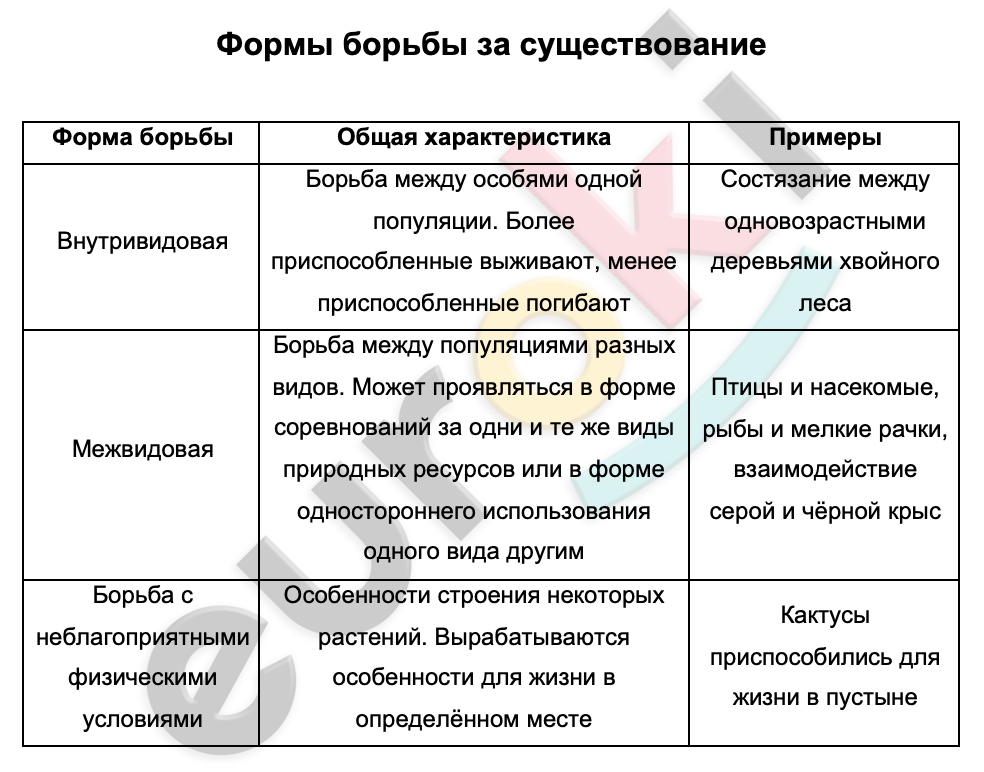 Характеристика борьбы за существование таблица. Формы борьбы за существование таблица. Борьба за существование таблица форма борьбы. Таблица формы борьбы за существование 11 класс. Таблица форма борьбы за существование биология.