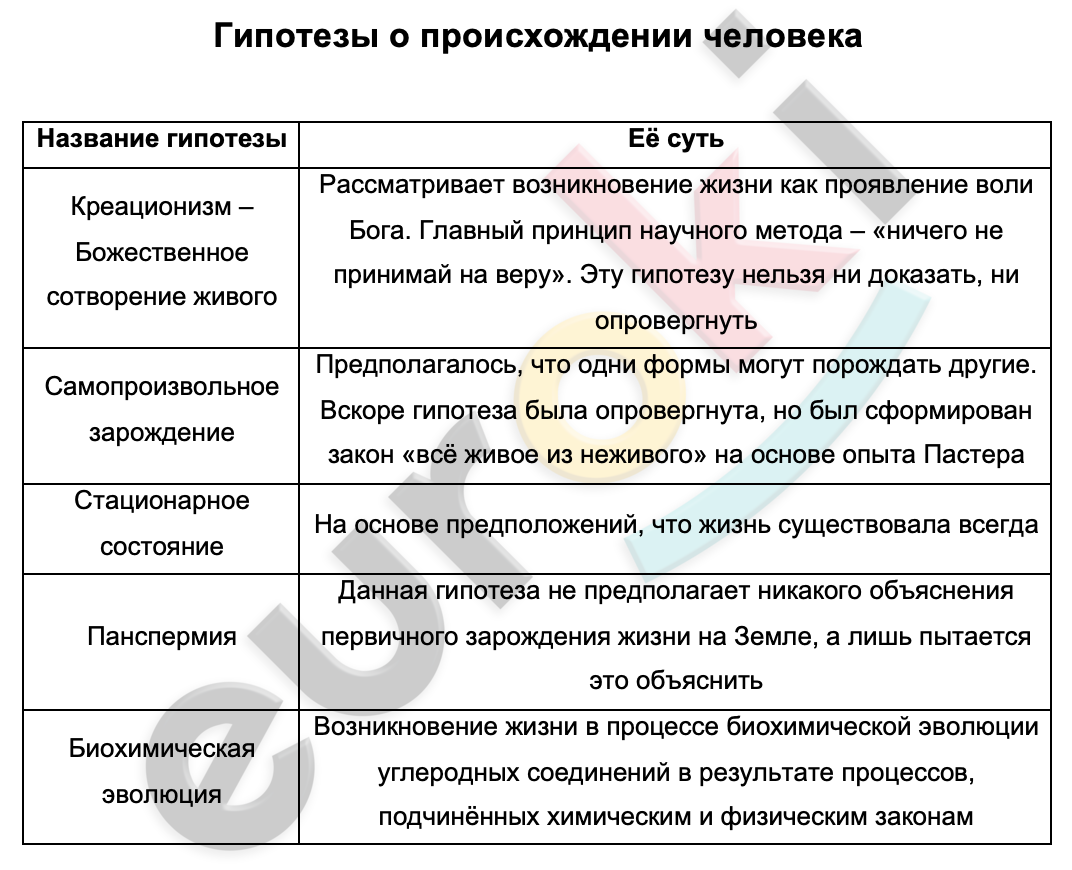 Анализ и оценка гипотезы происхождения человека