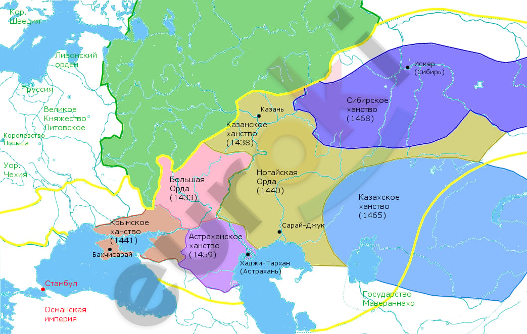 Карта осколков золотой орды