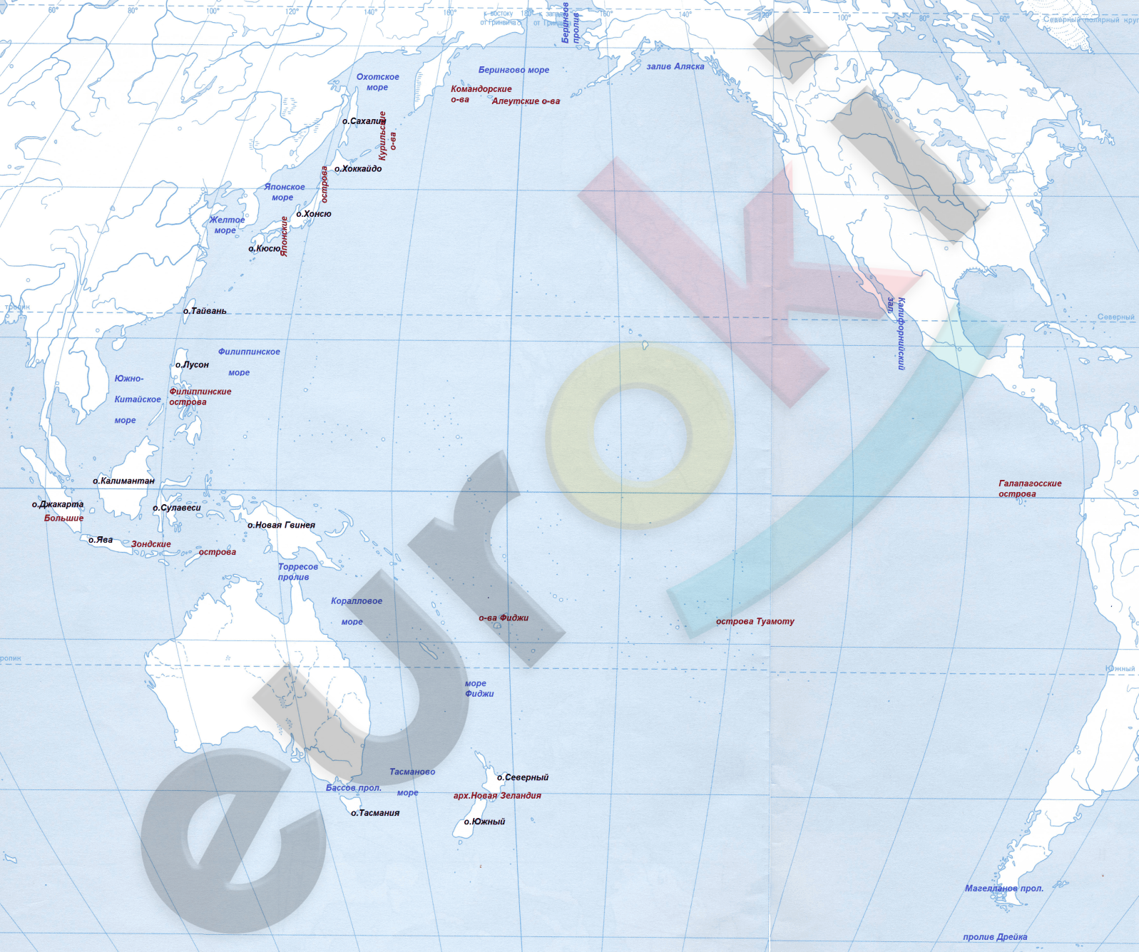 Крупнейшие архипелаги тихого океана. Карта Тихого океана с морями заливами и проливами. Проливы Тихого океана на карте. Государства имеют выход к тихому океану. Крупные острова и архипелаги Тихого океана.