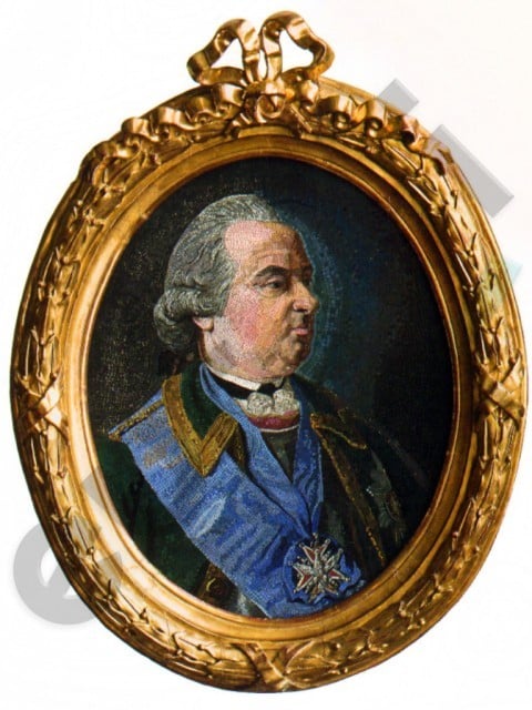 Граф П.И. Шувалов, портрет. Мозаичная мастерская Ломоносова