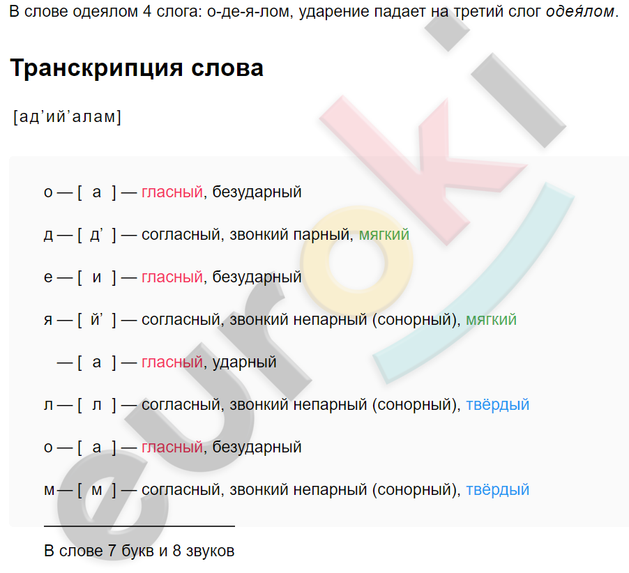 Разбор слова свежесть