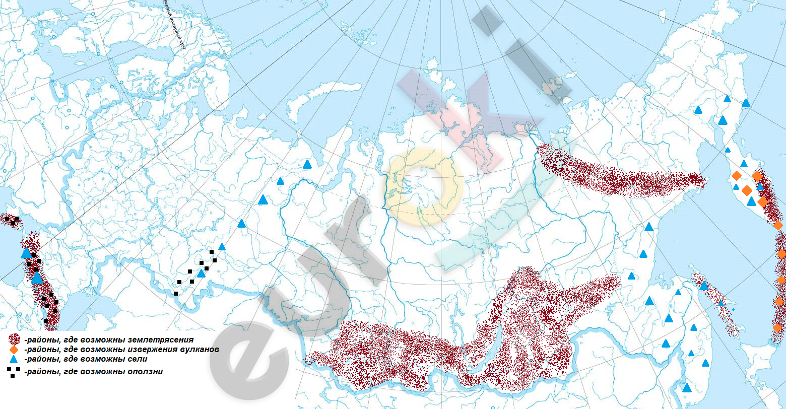Тектоническое строение и Минеральные ресурсы России карта. Формы рельефа западной сибири на контурной карте