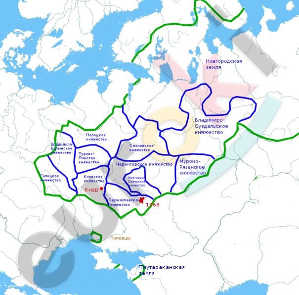 A map of europe with different colored lines Description automatically generated