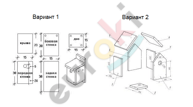 A drawing of a bird house Description automatically generated