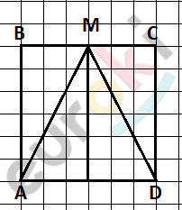 A square with a triangle and letters on it Description automatically generated