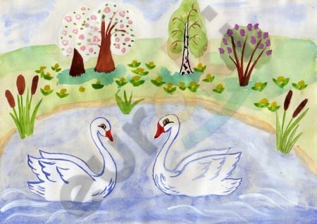Рисунок «Лебединое озеро» Рыбакина Дмитрия - Педагогический портал «О детстве»