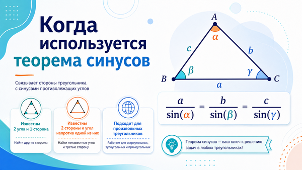 Когда используется теорема синусов