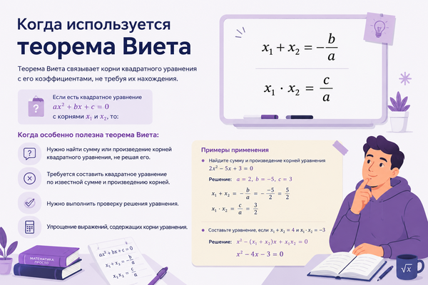 Когда используется теорема Виета