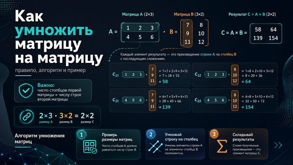 Как умножить матрицу на матрицу