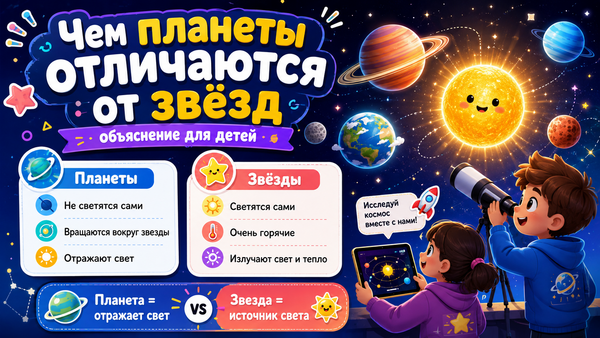 Чем планеты отличаются от звёзд
