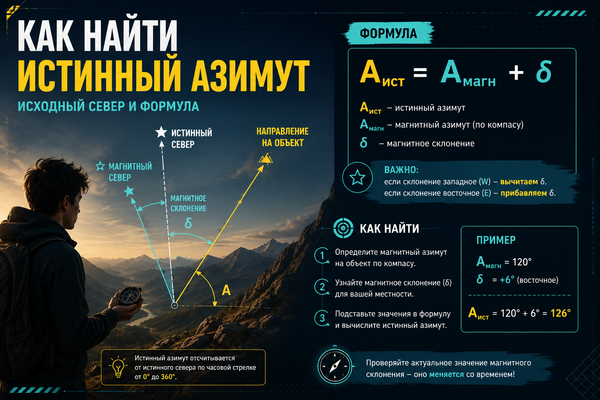 Как найти истинный азимут: сначала определяем источник