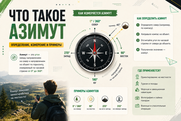 Вопрос «что такое азимут»: определение через маршрут